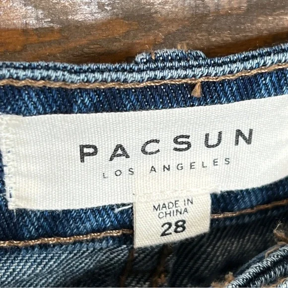 PacSun denim miniskirt side stripes size 28 - Picture 4 of 7
